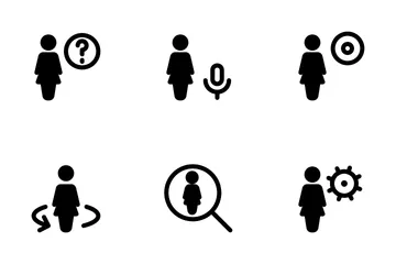 Full Body User Woman Icon Pack