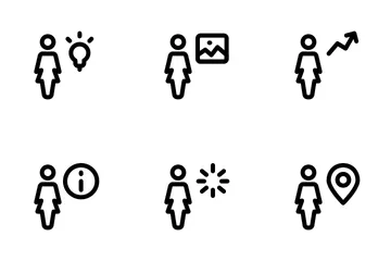 Full Body User Woman Icon Pack