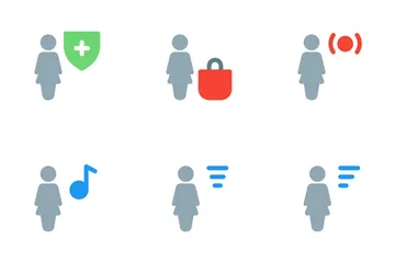 Full Body User Woman Icon Pack