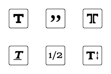 Funções de formatação de textos Pacote de Ícones