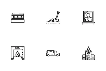 Funeral Burial Service Icon Pack