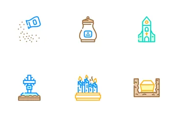Funeral Dead Ceremony Icon Pack