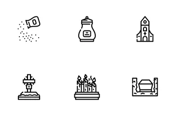 Funeral Dead Ceremony Icon Pack