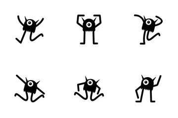 Funny One Eye Monster Character Icon Pack