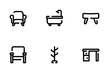 Furniture Dashed Icon Pack