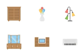 Furniture Flat Colored Icons 2 Icon Pack