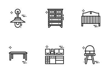 Furniture, Interior And Decoration Icon Pack