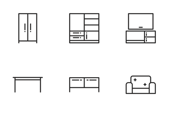 Furniture Outline Icon Pack