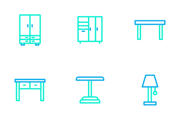 Furniture - Outline Color Icon Pack
