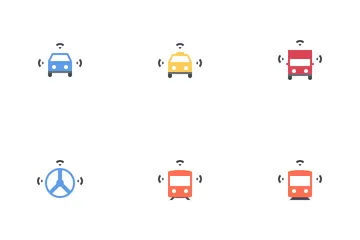 El futuro del transporte: transporte inteligente Icon Pack