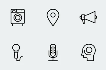 Gadgets Solid Line Icons Icon Pack