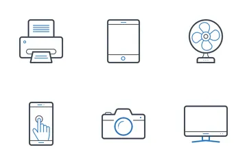 Gadgets Two Color Line Icon Pack