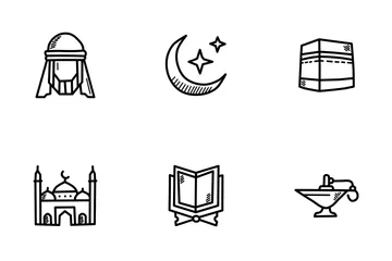 Garabatos de Ramadán Paquete de Iconos