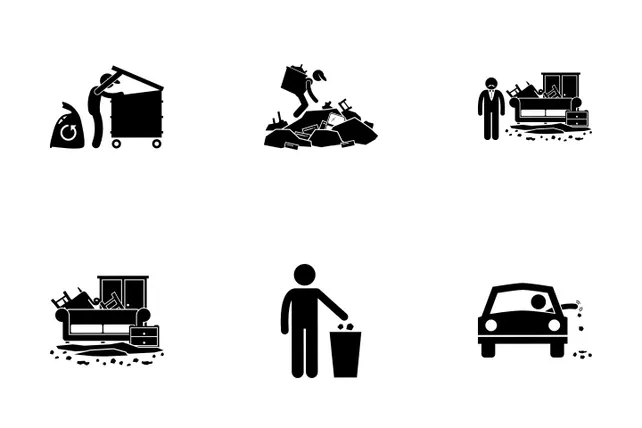 Garbage Collection Icon Pack - 11 Glyph Nature Icons | SVG, PNG, ICO ...