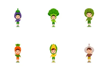 Personnage de légumes pour enfants garçon Pack d'Icônes