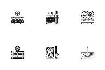 Garden Maintenance Mulching Icon Pack