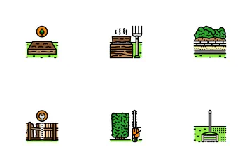 Garden Maintenance Mulching Icon Pack
