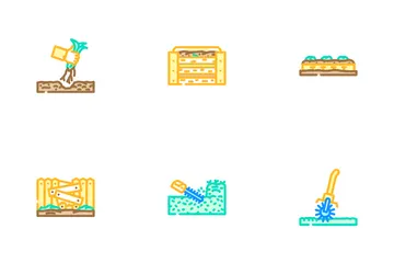 Garden Maintenance Mulching Icon Pack