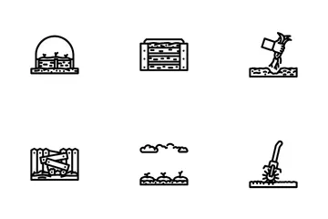 Garden Maintenance Mulching Icon Pack