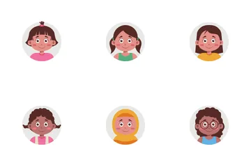 Avatar infantil (Cirlce) Pacote de Ícones