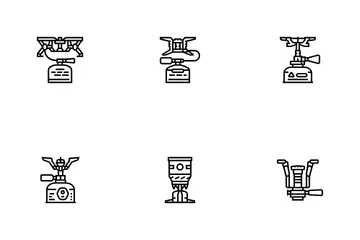 Gas Burner Stove Cooktop Icon Pack