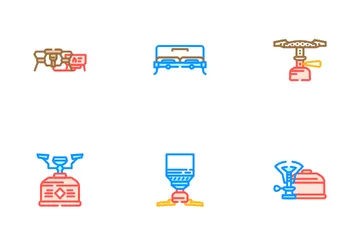 Gas Burner Stove Cooktop Icon Pack
