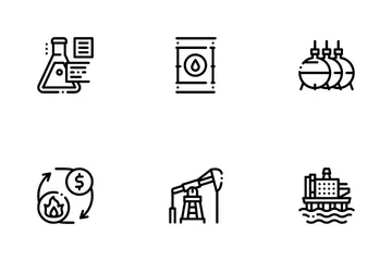 Gas Fuel Industry Icon Pack