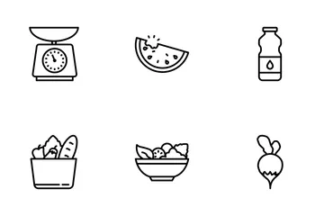 Conjunto de gastronomía Paquete de Iconos