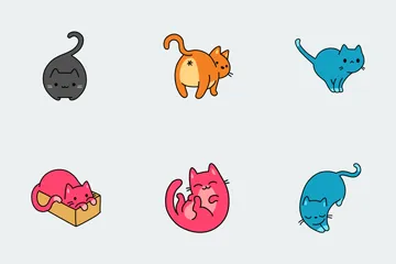 Gatos de colores Paquete de Iconos