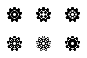 Gears (glyph) Icon Pack
