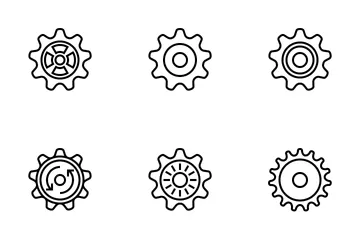 Gears (outline) Icon Pack