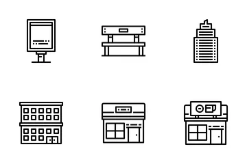 Gebäude und Stadtelement Symbolpack