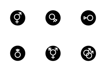 Gender Rounded Outline Icon Pack
