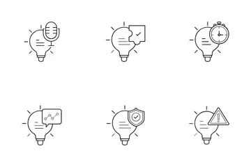 Generación de ideas y visión estratégica Paquete de Iconos