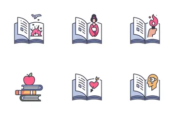 Géneros de libros Paquete de Iconos