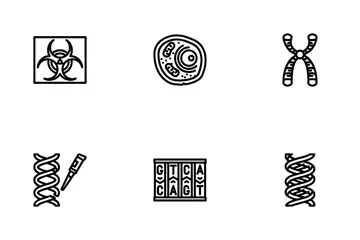 Genetic Engineering Crispr Gene Icon Pack