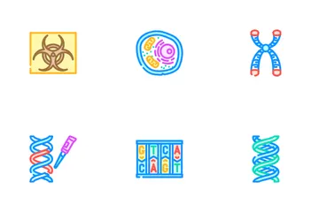 Genetic Engineering Crispr Gene Icon Pack