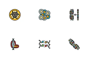 Genetic Engineering Crispr Genome Icon Pack