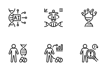 유전체학 의학 아이콘 팩
