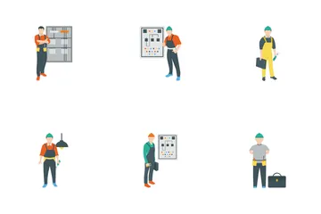 Personas Eléctricas Decorativas Paquete de Iconos