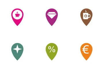 Geo POI para serviços de mapas Pacote de Ícones