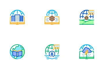 Educación en Geografía Paquete de Iconos