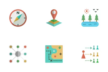 Geographie Wohnung Icon Pack