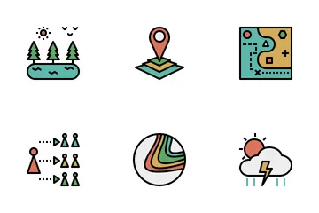 Geography Color Icon Pack