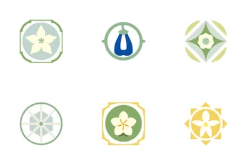 Geometric Flower Pattern Symbols Icon Pack