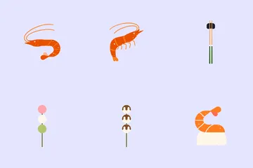Geometric Japanese Restaurant Objects Icon Pack