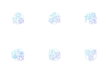Gestão de doenças crônicas Pacote de Ícones