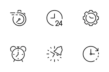 Gerenciamento de tempo - Thinline (modo claro) Pacote de Ícones
