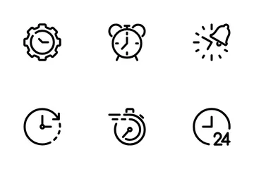 Gerenciamento de Tempo - Linha (Modo Light) Pacote de Ícones