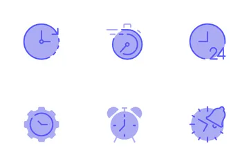 Gerenciamento de tempo - plano (modo claro) Pacote de Ícones